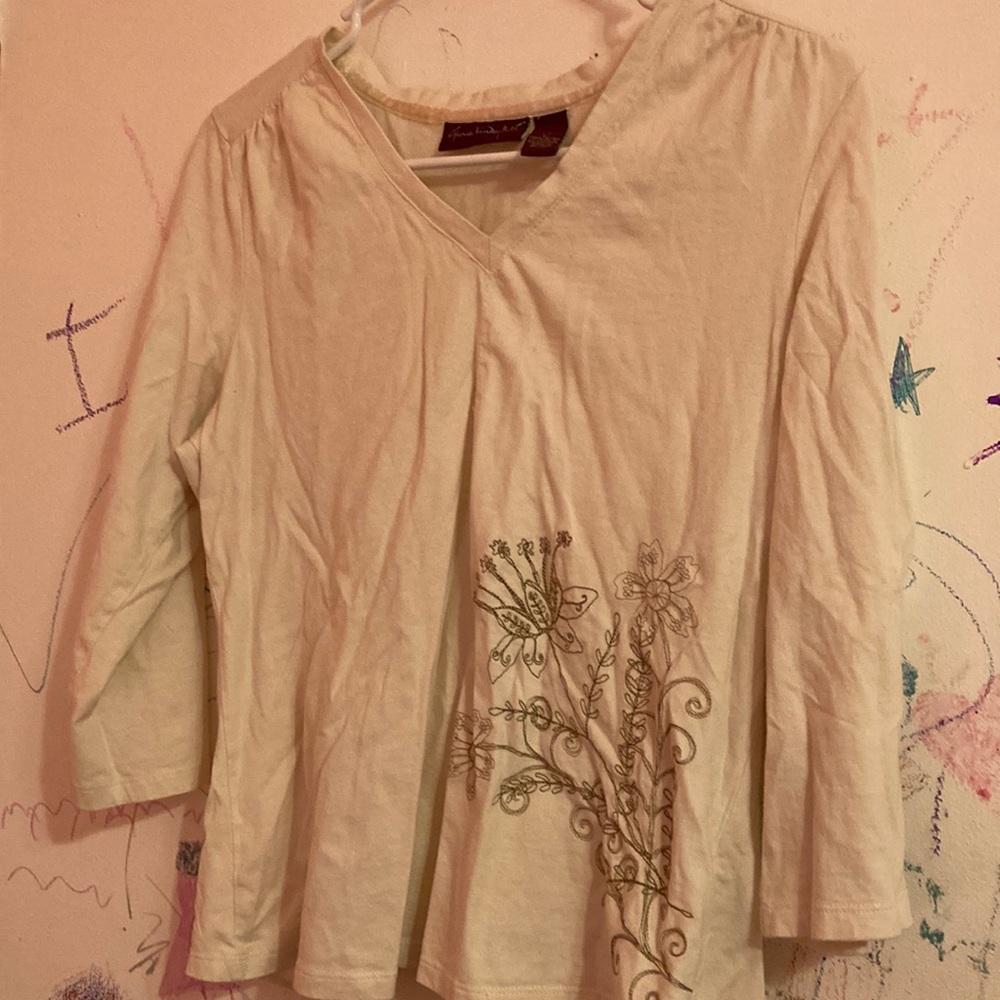 Cute Plant Outline Long-Sleeved Shirt